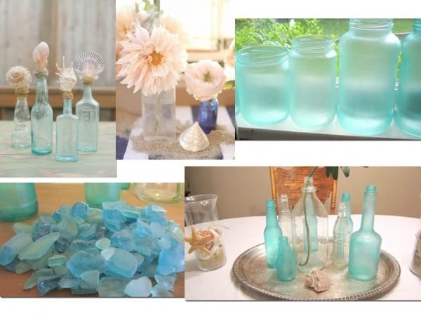 New Jersey Bride-Sea glass wedding table decorations for beach wedding