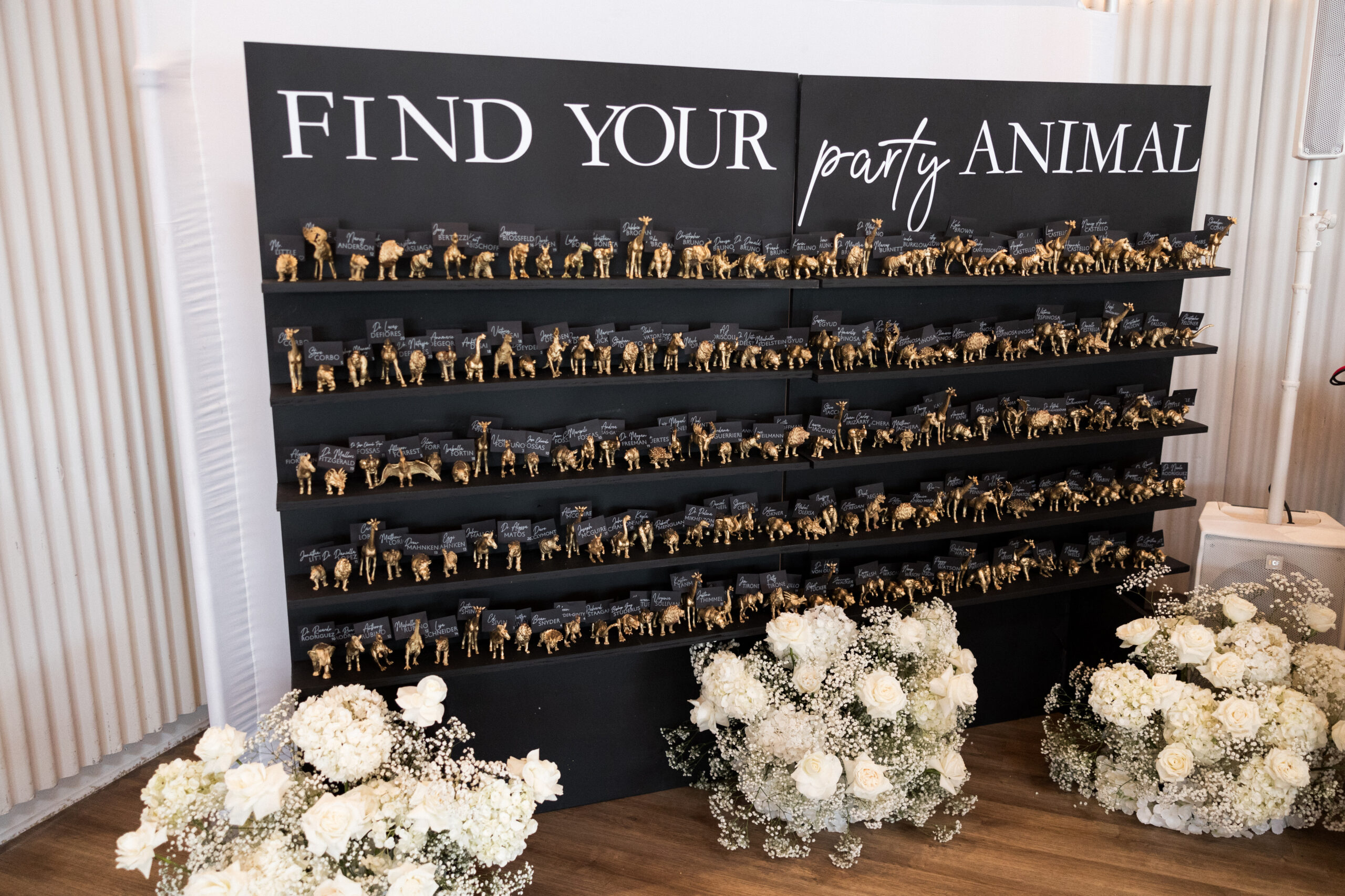 A seating chart for a wedding.