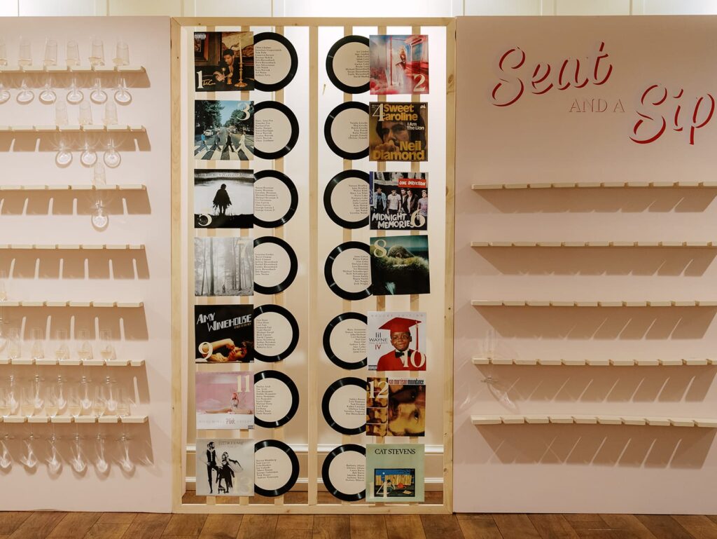 A fun seating chart for a wedding