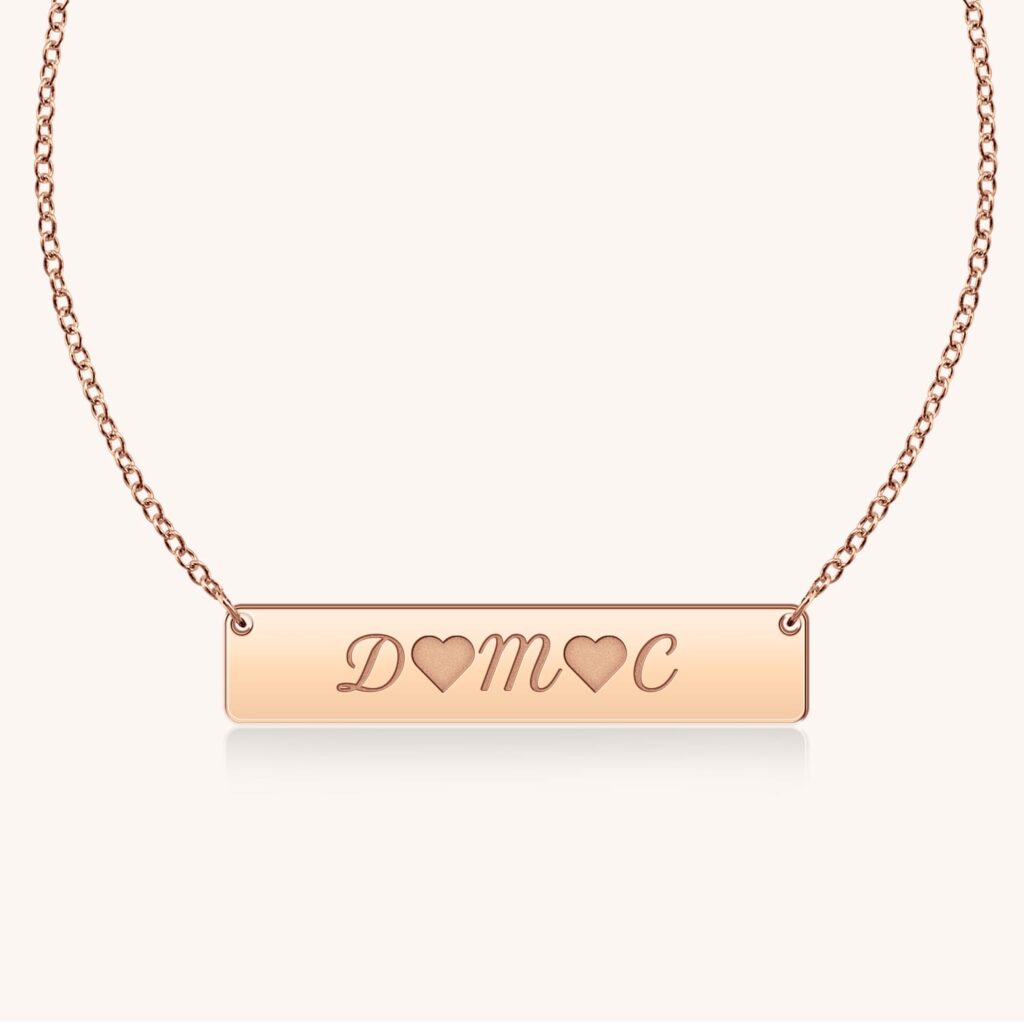 i love you bar necklace