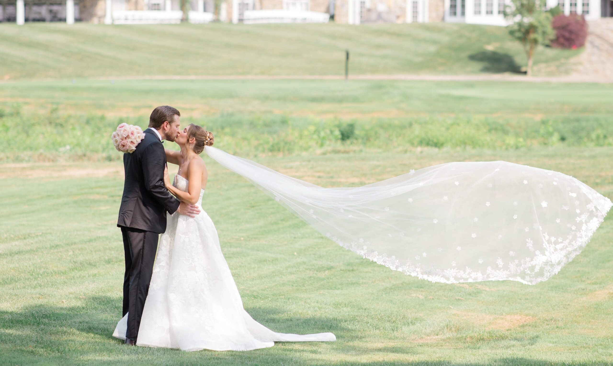 A wedding at Fiddler's Elbow Country Club in Bedminster, New Jersey.
