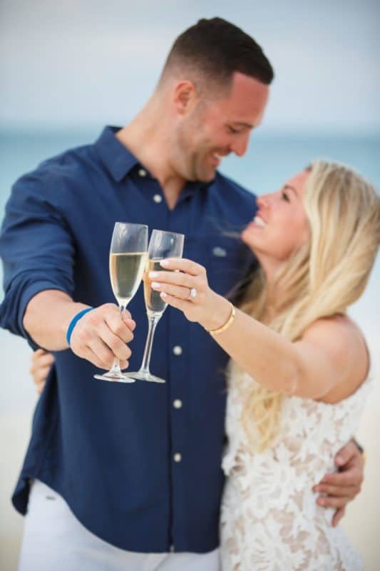 Beach proposal in Turk and Caicos
