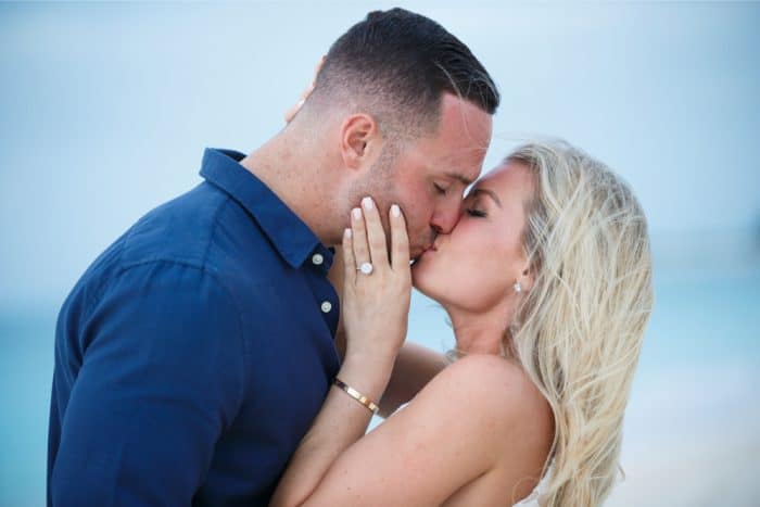 Beach proposal in Turk and Caicos
