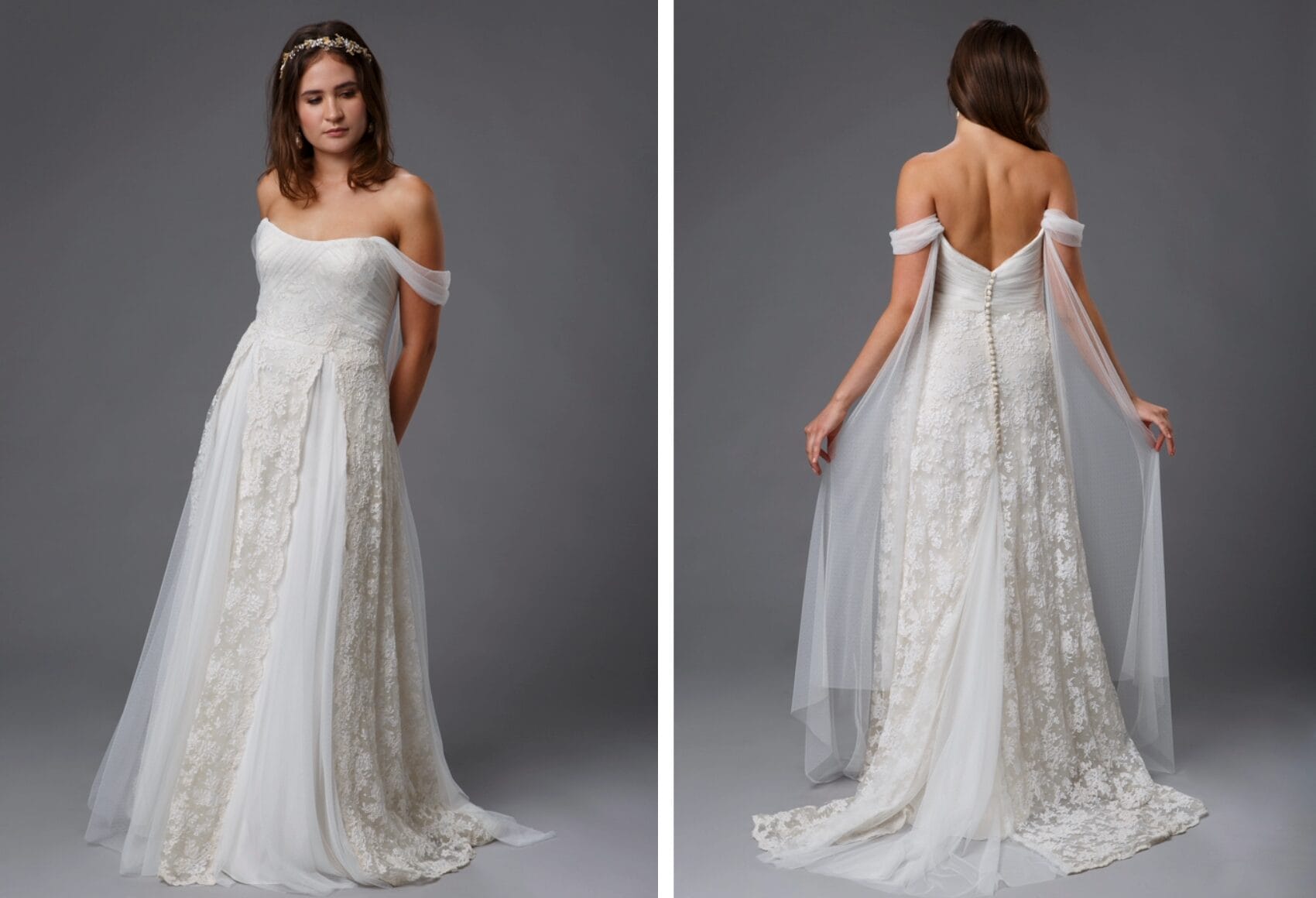 Maybelle sources vintage dresses to create one-of-a-kind wedding gowns.