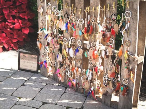 Dream catchers for glamping teepee boho wedding