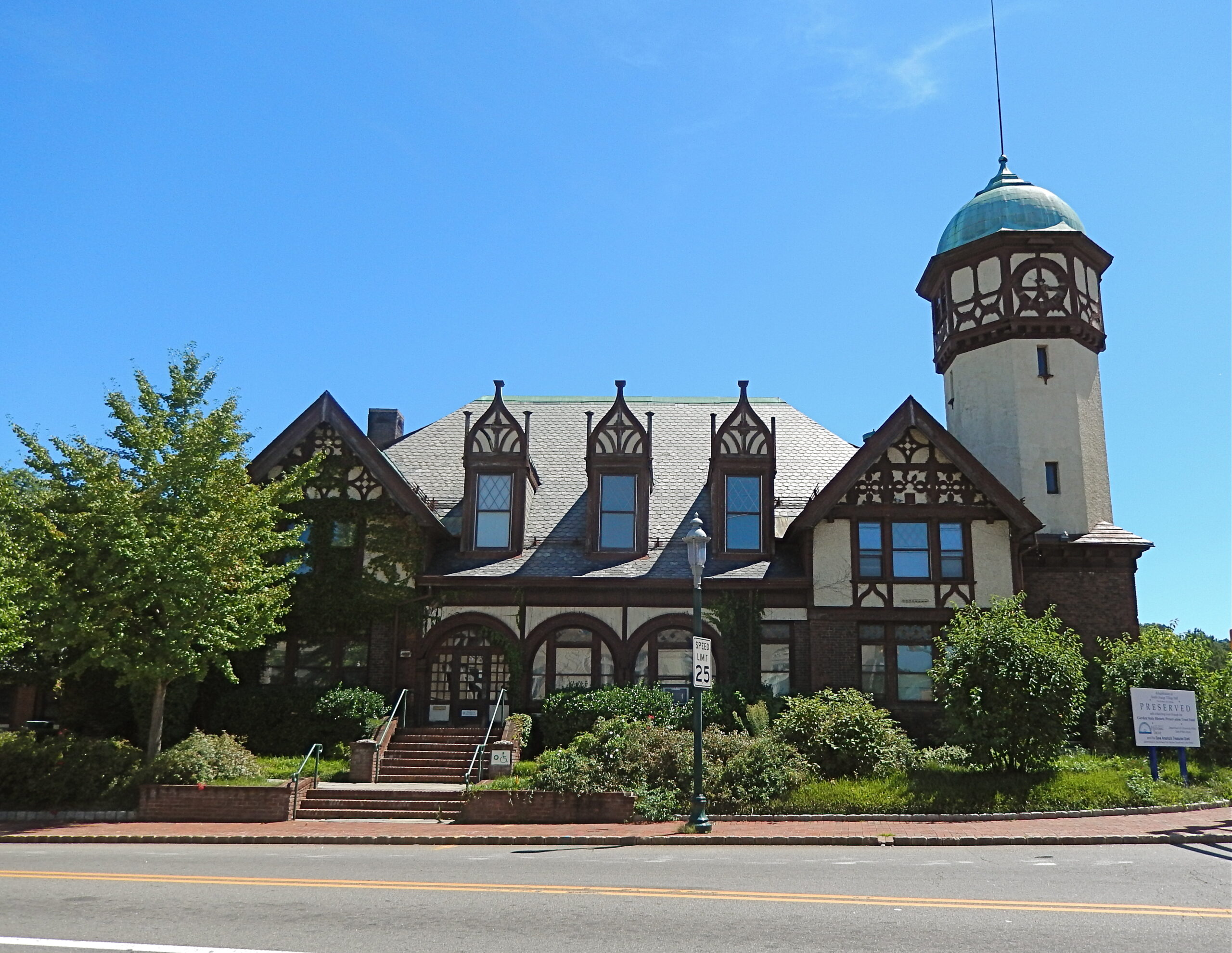Outside the Village Hall in South Orange.