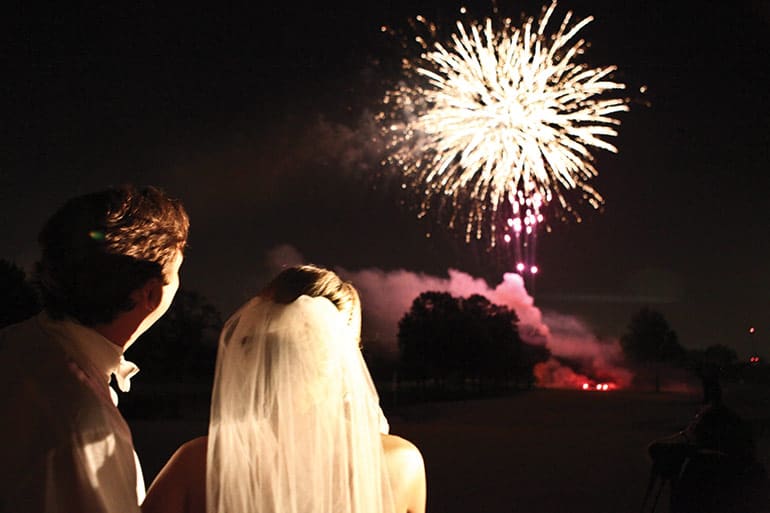 Carlyle Sargent at Upper Montclair Country Club with fireworks