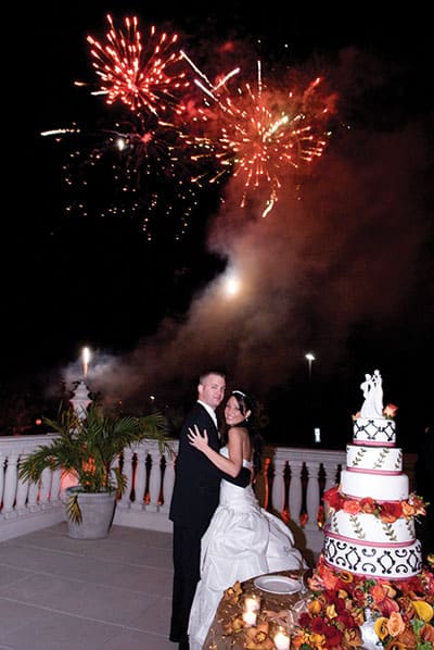 Melanie Malave to Shane Wernersbach. The Palace at Somerset Park. Fireworks