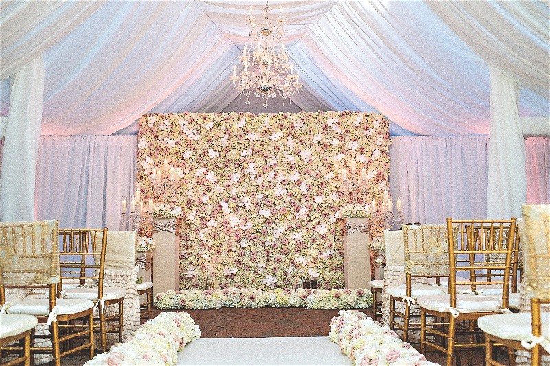 New Jersey Bride Megan Wollover Tracy Morgan Wedding Flower Wall