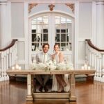 The wedding of Lake Views and a Breakfast Sandwich To-Go Station at This Fall Shore Wedding Gallery 2