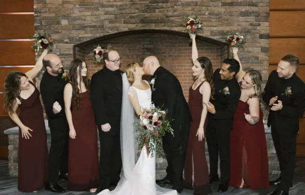 The wedding of A Gothic-Inspired Fall Wedding at Stone House Gallery 3