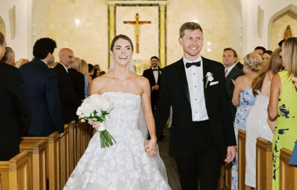 Pops of Hot Pink Completed This Elegant Wedding at The Shore