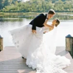 Pops of Hot Pink Completed This Elegant Wedding at The Shore
