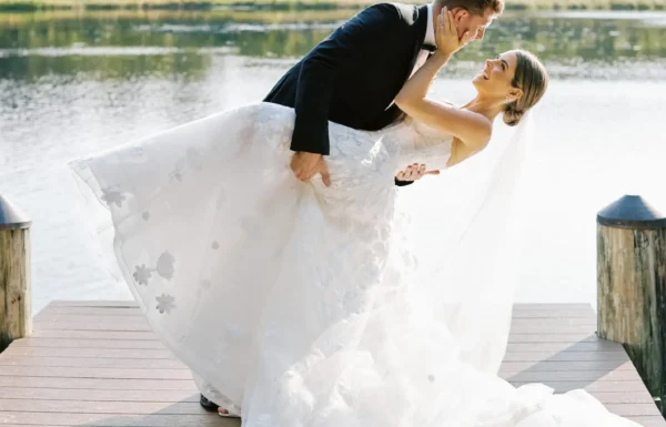 Pops of Hot Pink Completed This Elegant Wedding at The Shore