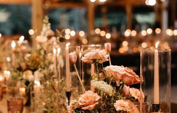 This Wedding Had a Beautiful Outdoor Setting Complete With On-Site Cabins