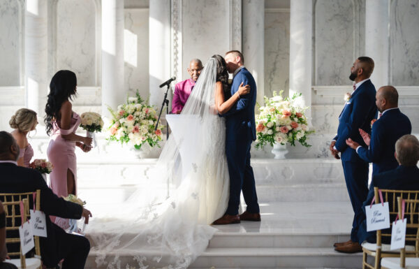A Romantic and Elegant Ballroom Wedding With Blush Florals