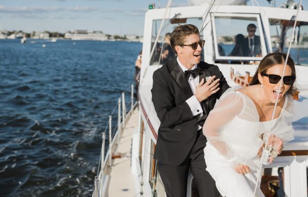 The wedding of This Bay Head Yacht Club Couple Rode Into Their Reception on a Boat Gallery 9