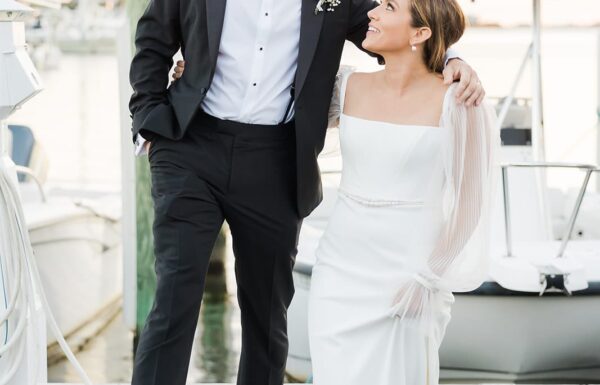 The wedding of This Bay Head Yacht Club Couple Rode Into Their Reception on a Boat Gallery 5