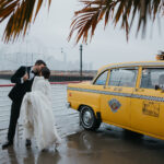 A City-Chic Winter Wedding Complete With a Vintage NYC Cab