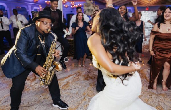 The wedding of A Timeless Black and White Palette Plus Entertainers on Stilts at This Wedding Gallery 5