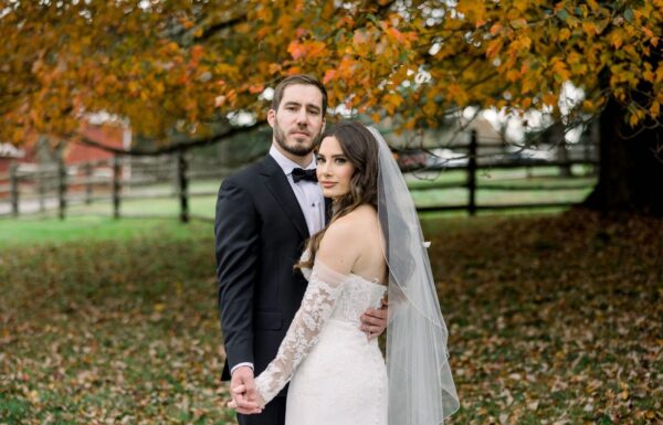 This Couple Took Cute Photos With Llamas at Their Fall Farm Wedding