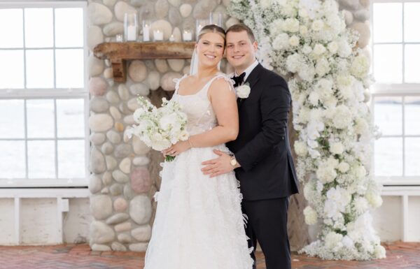 A Waterfront Wedding Focused on Friendship With White, Pink & Blue Florals