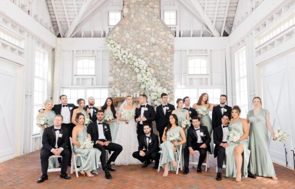 A Waterfront Wedding Focused on Friendship With White, Pink & Blue Florals