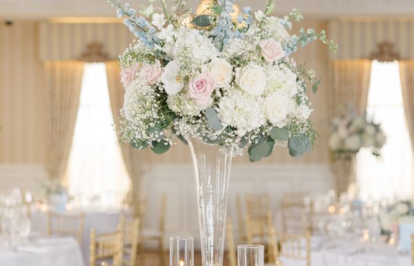 A Waterfront Wedding Focused on Friendship With White, Pink & Blue Florals
