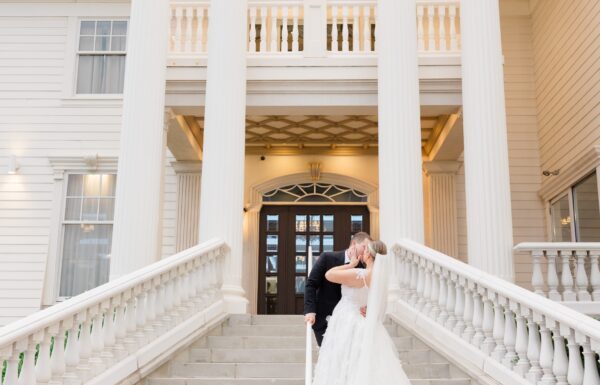 A Waterfront Wedding Focused on Friendship With White, Pink & Blue Florals