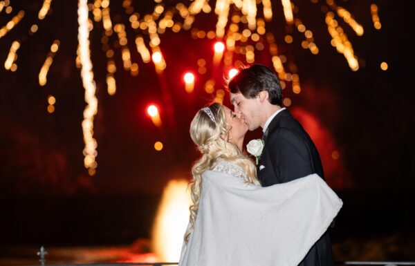 An Elegant Winter Wedding Complete With a Fireworks Show
