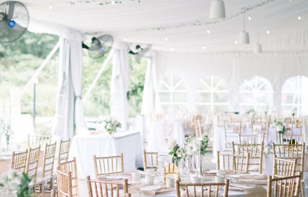 A Whimsical Garden Party Ceremony and Elegant Tent Reception