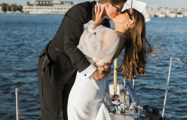 The wedding of This Bay Head Yacht Club Couple Rode Into Their Reception on a Boat Gallery 1