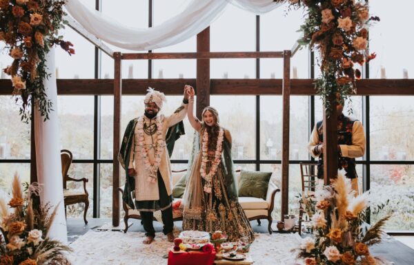 The wedding of This Couple Blended Their Different Backgrounds in a Romantic Fall Wedding Gallery 9