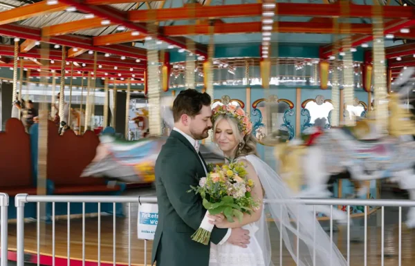 The wedding of A ‘Shorely in Love’-Themed Wedding With a ‘Retro-Beach’ Aesthetic Gallery 14