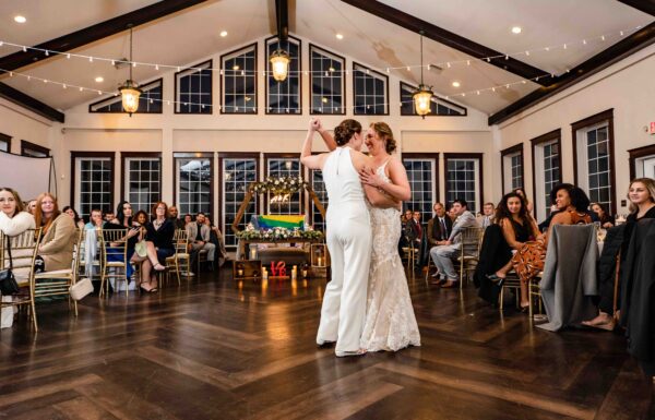 These Brides Celebrated Their Love of Rugby at Their Running Deer Golf Club Wedding
