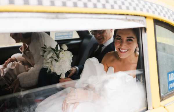 The wedding of This Couple Took Pics in a Vintage NYC Taxi Before Their Battello Wedding Gallery 5