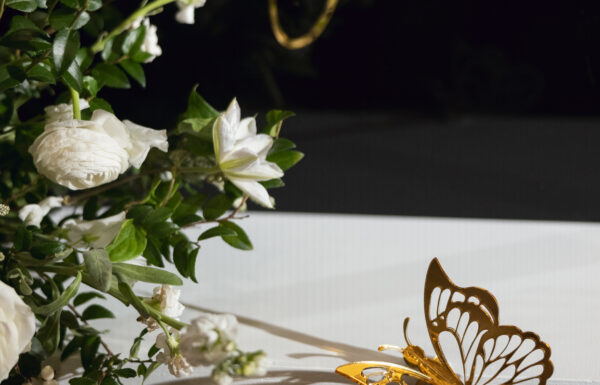 Romantic Flowers and Gold Butterfly Details Were Featured at This Shadowbrook at Shrewsbury Wedding