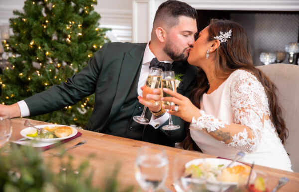 A Christmas-Inspired Wedding “Straight Out of a Hallmark Movie”