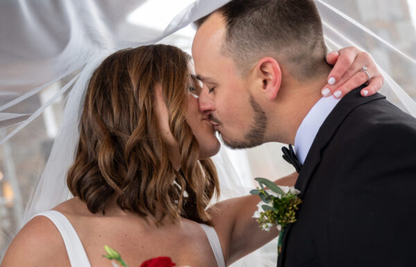 The Grounds Sparkled With a Layer of Snow at This Wedding