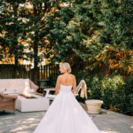 A Cozy November Wedding with Blue and White Accents, Like Lamp Centerpieces