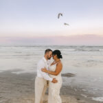 A Waterfront Ceremony, Beach Tag Seating Chart and Stunning Sunset Portraits