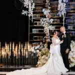 A Standout Sweetheart Table at This Black-And-White Wedding