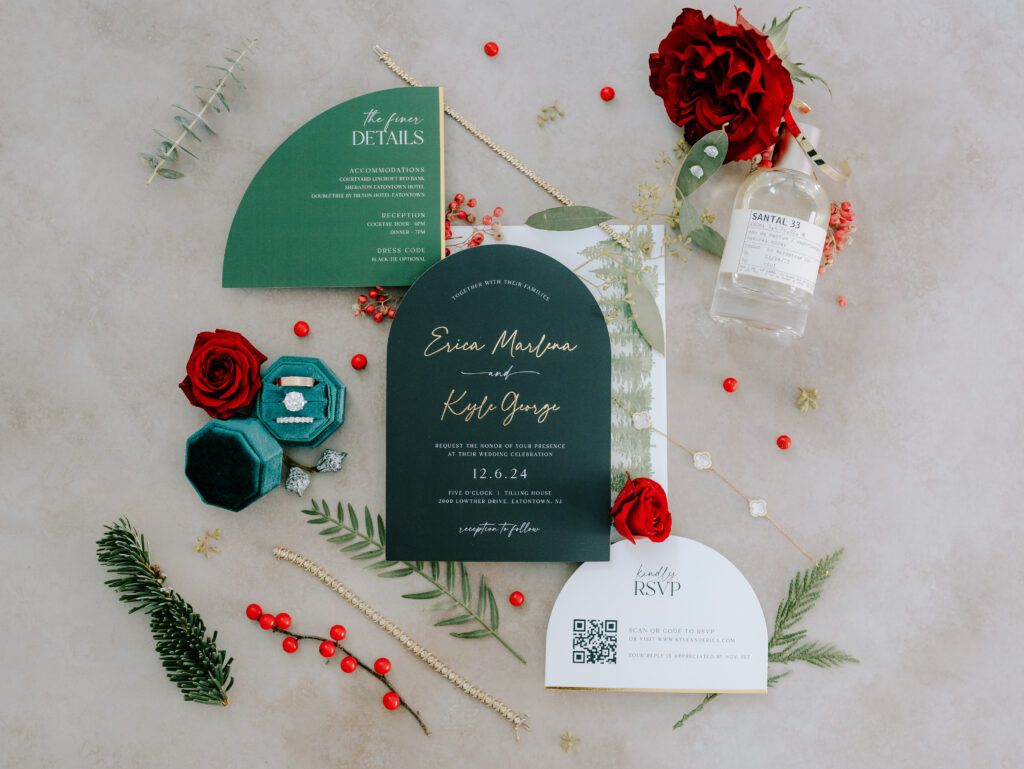A Christmas-themed wedding at TillingHouse in New Jersey.