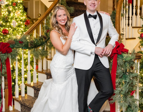 A Christmas-themed wedding at Olde Mill Inn in Basking Ridge, New Jersey.