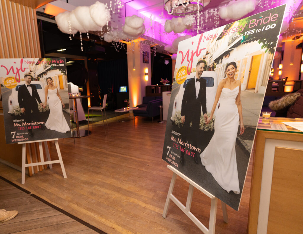 New Jersey Bride revealed its latest cover, featuring the wedding of local influencer Ms. Morristown, during at party at 1776 in Morristown.