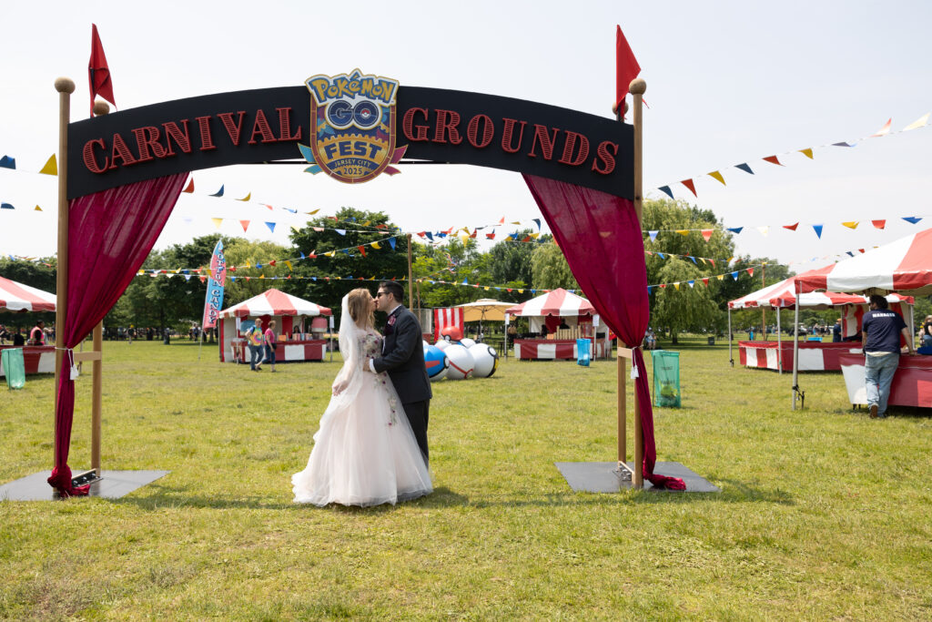 This couple won an all-expenses-paid wedding at Pokemon GO Fest in Jersey City.