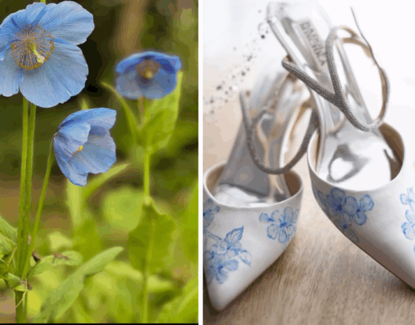 Elizabeth Johns in Morristown, New Jersey works with a local artist to hand paint flowers on your wedding shoes.