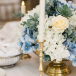 Thrifted Decor Added a Vintage Vibe to Their Hotel Wedding at The Shore