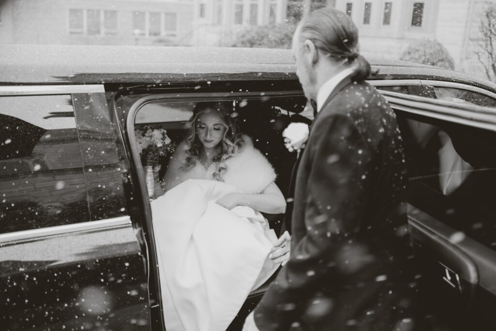 Sedona and Kevin Origini got married during the blizzard of 2026 at the Park Savoy Estate in Florham Park, New Jersey.