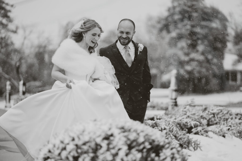 Sedona and Kevin Origini got married during the blizzard of 2026 at the Park Savoy Estate in Florham Park, New Jersey.